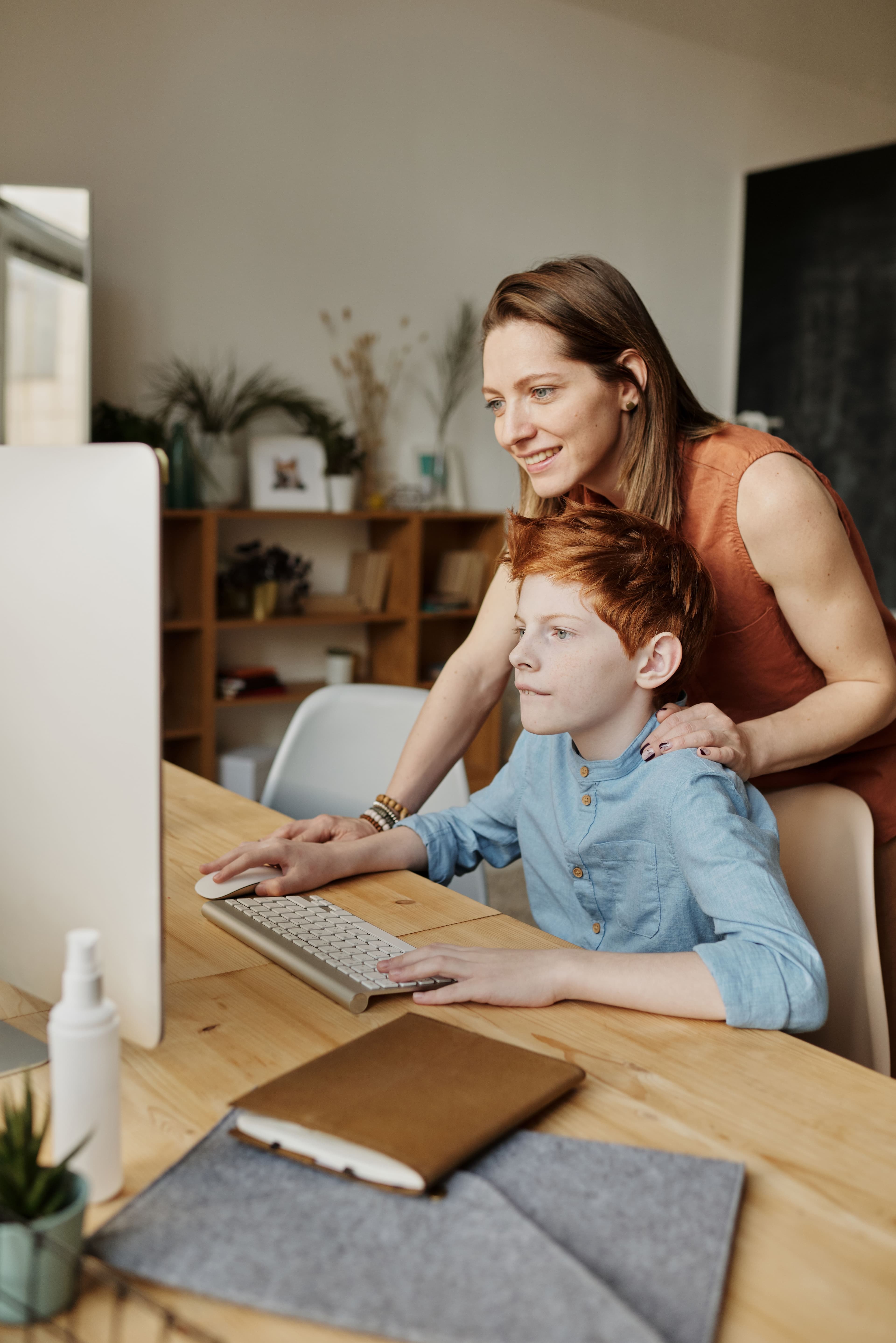 Person using desktop software on a computer
