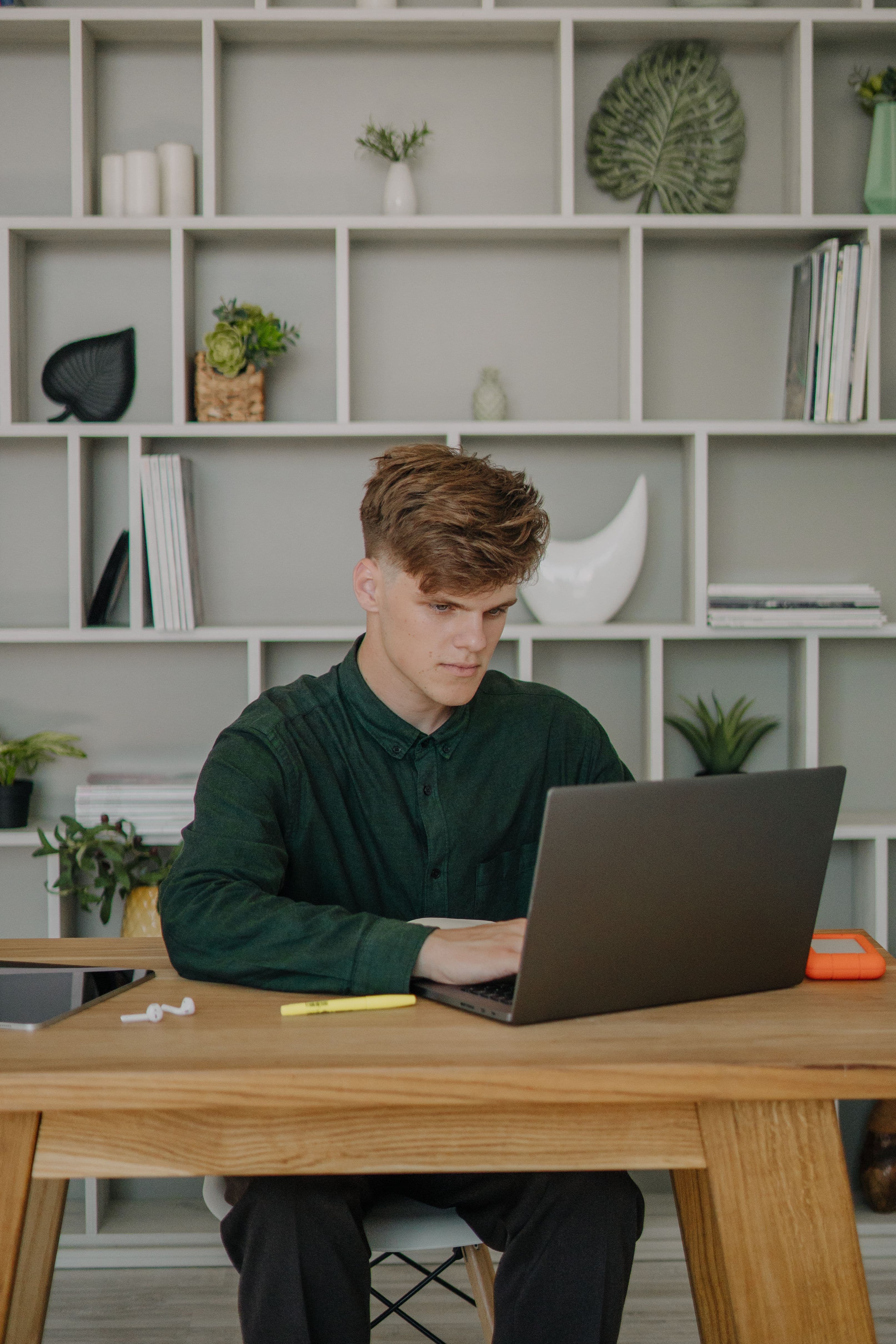 Person using business software on a laptop