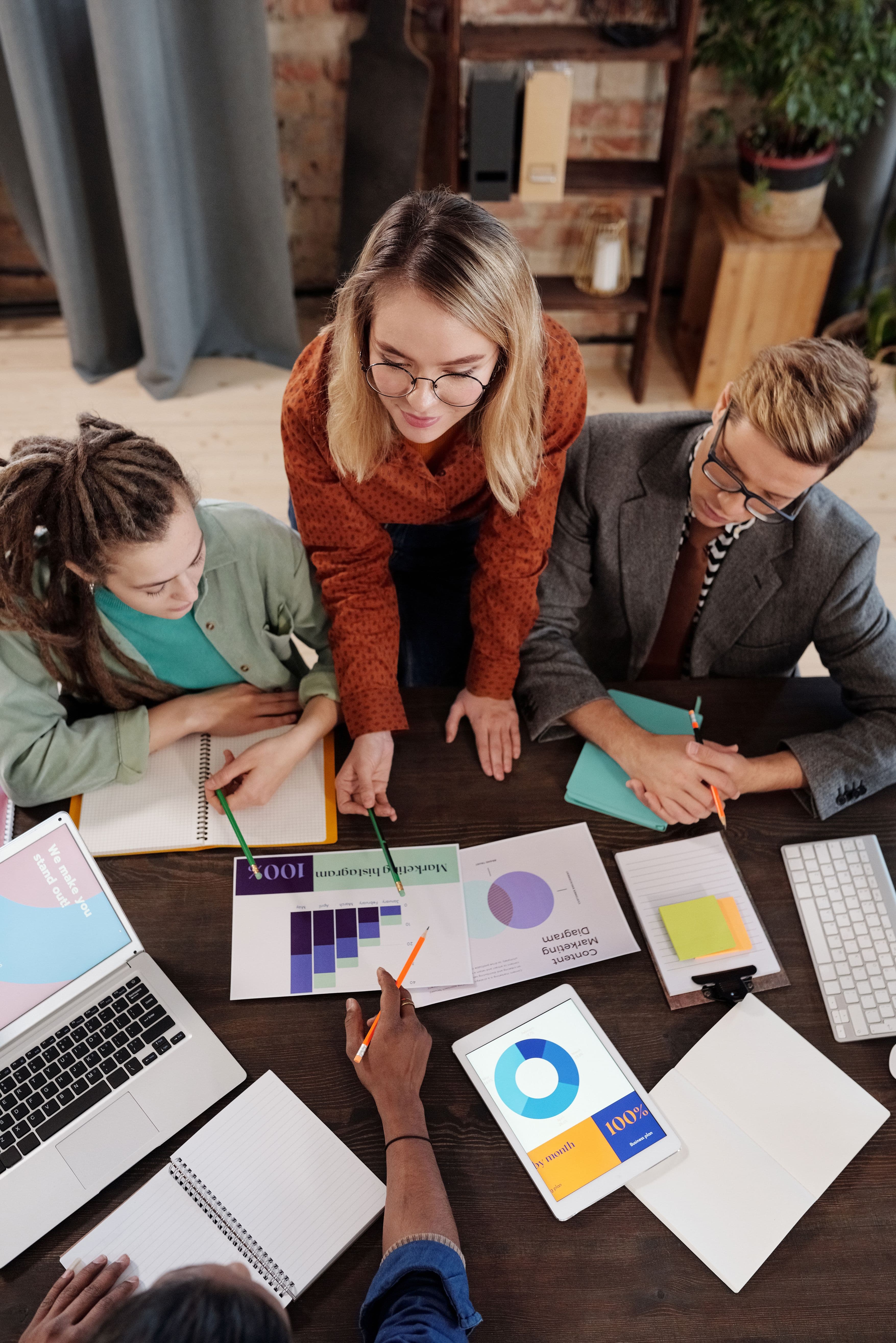 Acculogics team collaborating on a website project